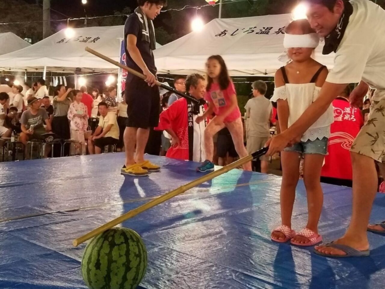 網代スイカ割り